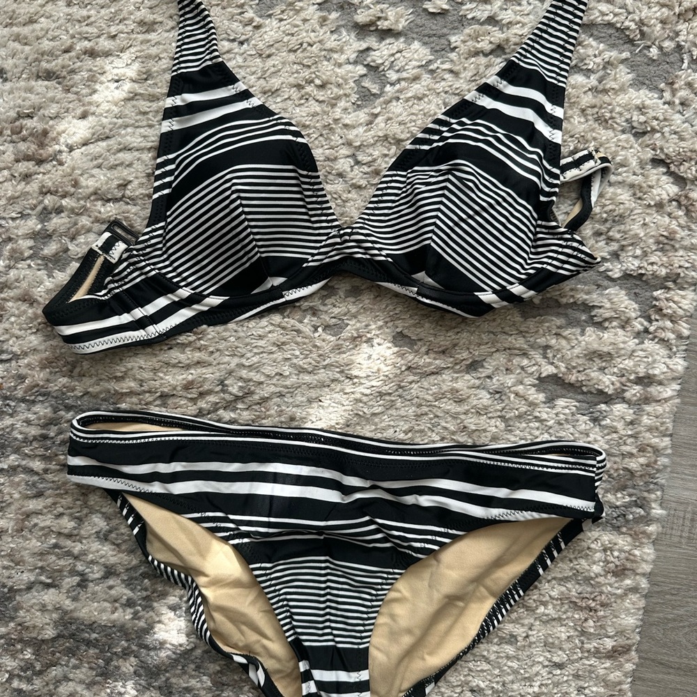 Striped Black and White Old Navy Bikini Set